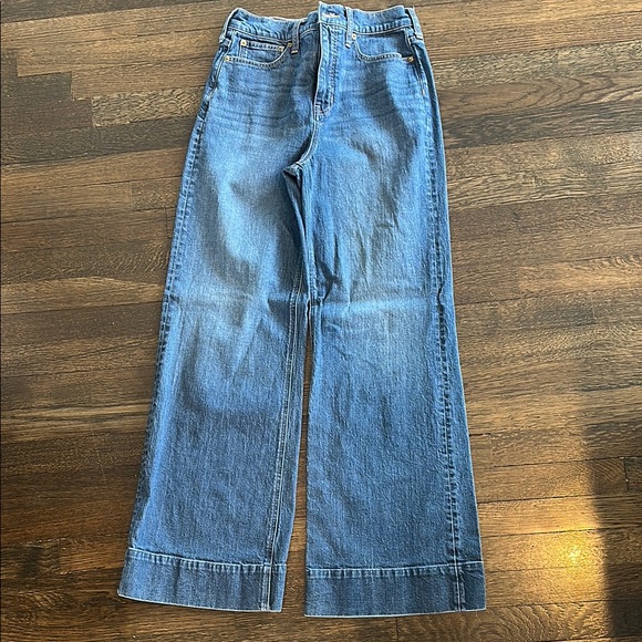J. Crew Blue Flare Wide Leg Jeans high rise size 27 - Picture 1 of 5